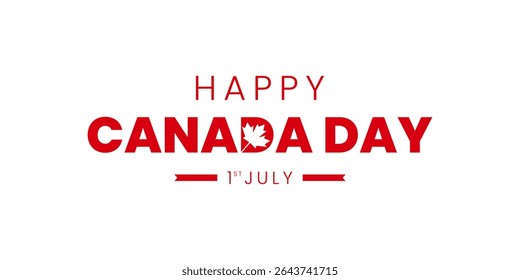 Happy Canada Day 1st of July Background Design. Banners, Posters, Greeting Cards. Canada Vector Illustration.