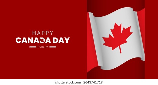 Happy Canada Day 1st of July Background Design. Banners, Posters, Greeting Cards. Canada Vector Illustration.