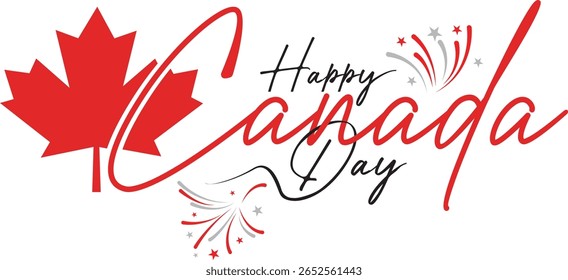 Feliz Dia do Canadá 2025 Vetor Festivo Red Celebration Graphic Design