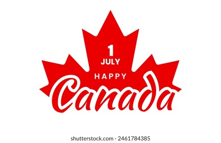 Happy Canada Day Hintergrund. 1. Juli Feier Banner Design mit Ahornblatt. Vektorillustration