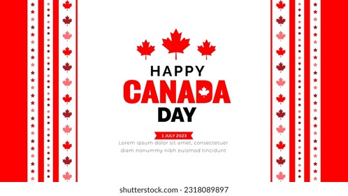 Happy Canada day background or banner design template celebrated in 1 July. Canada Independence day background.