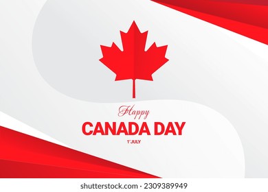 Happy Canada Day background design with red maple leaf. vector illustration for greeting card, decoration and covering. Vector EPS 10