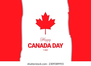Happy Canada Day background design with red maple leaf. vector illustration for greeting card, decoration and covering. Vector EPS 10