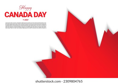 Happy Canada Day background design with red maple leaf. vector illustration for greeting card, decoration and covering. Vector EPS 10