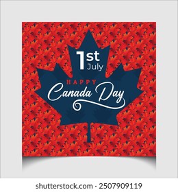 Happy Canada day background design template celebrated in 1 July. Canada Country flag and symbols National Canada day Vector.