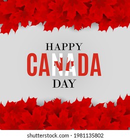 Happy Canada Day Background greeting card. Vector Illustration EPS10