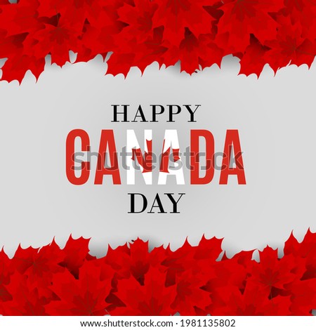 Happy Canada Day Background greeting card. Vector Illustration EPS10