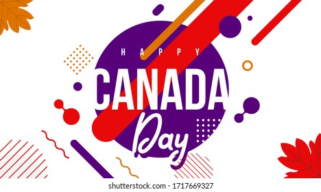 Happy canada day background illustration vector. Unique canada day background vector