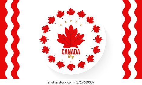 Happy canada day background illustration vector. Unique canada day background vector