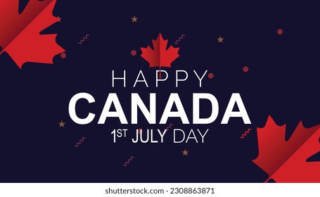 Happy canada day background illustration vector. banner design template Vector illustration background design.