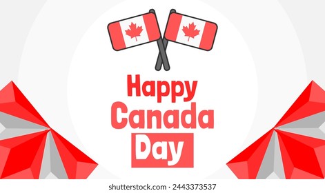 Happy canada day background with canada maple flag leaf vector