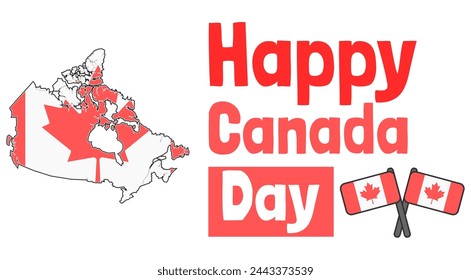 Happy canada day background with canada maple flag leaf vector