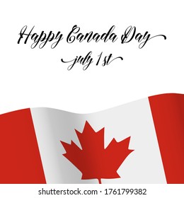 Happy Canada Day background, poster, card, banner design with the maple leaf. Vector illustration. Square format.