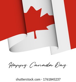 Happy Canada Day background, poster, card, banner design with the Canada flag. Vector illustration. Square format.