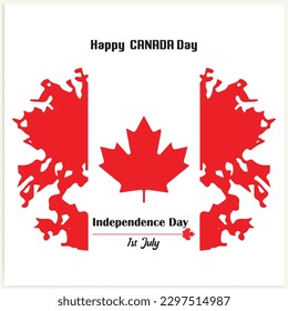 Happy Canada Day background with the red maple leaf. vector illustration.