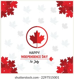 Happy Canada Day background with the red maple leaf. vector illustration.