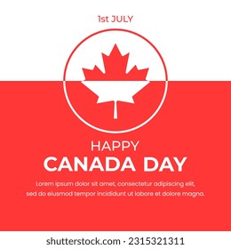 Happy Canada-Tageshintergrund mit rotem Ahornblatt