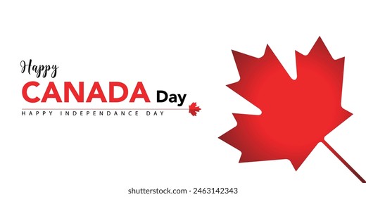 Happy Canada Day background with red maple leaf. vector illustration. paper art style
