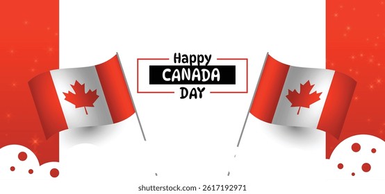 Happy Canada Day Background, Red and White Colors.