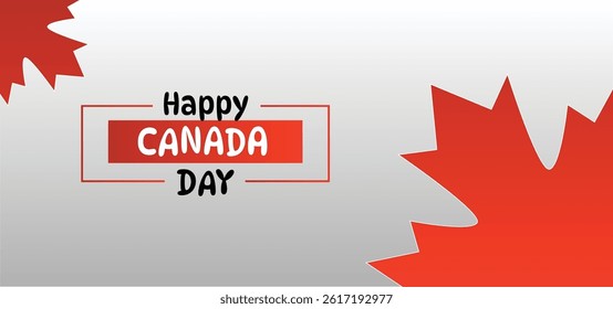 Happy Canada Day Background, Red and White Colors.