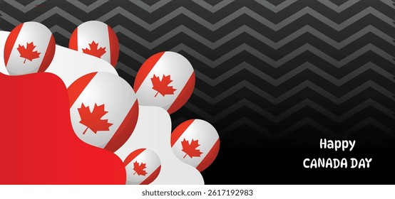 Happy Canada Day Background, Red and White Colors.