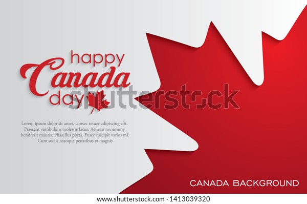 赤いカエデの葉のあるカナダの日の背景 ベクターイラスト 紙芸 のベクター画像素材 ロイヤリティフリー