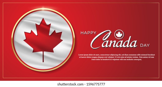 Happy Canada Day background. vector illustration. Happy Canada Day Holiday Invitation Design. Canada Flag in Vector Illustration