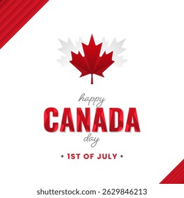 Happy Canada Day, Bold and Patriotic Maple Leaf Design.
