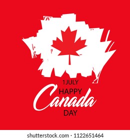 Happy Canada Day calligraphy greeting card