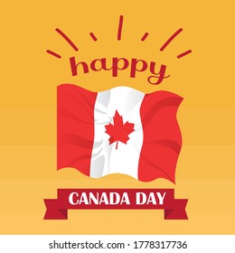 Happy Canada day card. Flag of Canada - Vector