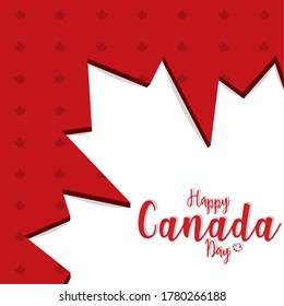 Happy canada day card. Flag of Canada. Maple leaf - Vector