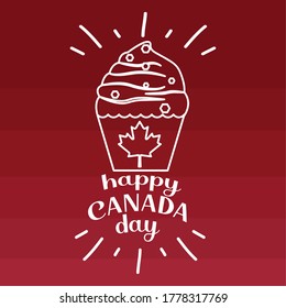 Happy Canada day card with a maple leaf - Vector