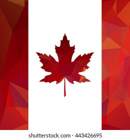 Happy Canada Day card in polygon format. Vector illustration