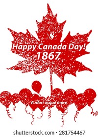 Happy Canada Day card in vector format. 