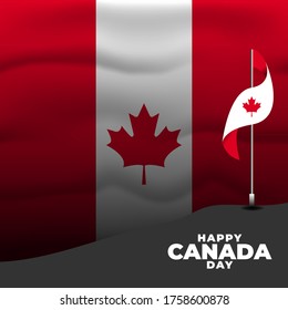 Happy Canada day. Celebrated annually on July 1 in Canada. Happy national holiday of freedom. Canada flag. Patriotic poster design. Vector illustration