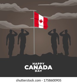 Happy Canada day. Celebrated annually on July 1 in Canada. Happy national holiday of freedom. Canada flag. Patriotic poster design. Vector illustration