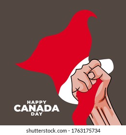 Happy Canada day. Celebrated annually on July 1 in Canada. Happy national holiday of freedom. 
Canada flag. Patriotic poster design. Vector illustration
