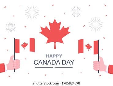 Happy Canada Day Celebration in 1st July Vector Illustration. Suitable For Greeting Card, Poster and Background