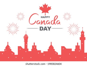 Happy Canada Day Celebration in 1st July Vector Illustration. Suitable For Greeting Card, Poster and Background