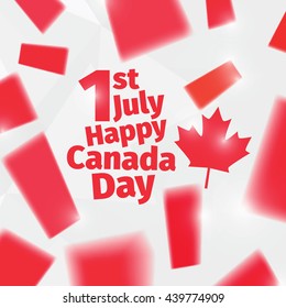 Happy Canada Day. Celebration background with confetti. Vector illustration.