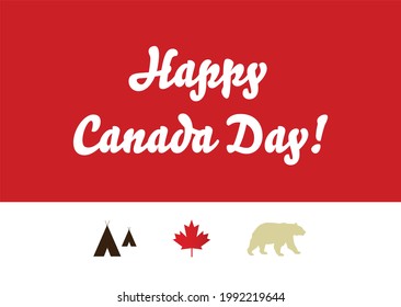 Happy Canada Day Celebration Card. 1st July Vector Illustration Template.