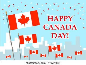 Happy Canada Day celebration concept. Editable Clip art.