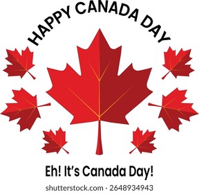 Happy Canada Day Celebration with Maple Leaf