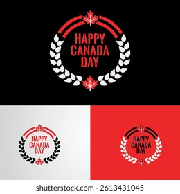 Happy Canada Day Circular Badge Vector Design
