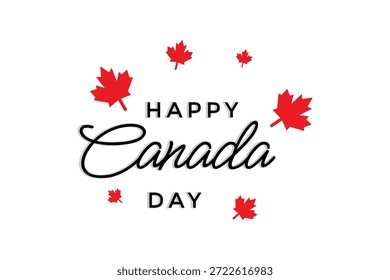 Feliz día de Canadá, diseño con texto. Fondo del día de Canadá