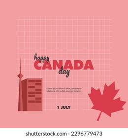 HAPPY CANADA DAY DESIGN VECTOR