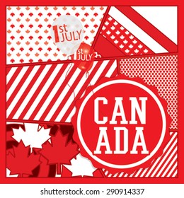 Happy Canada Day first of July. Vector modern stylish card illustration. 