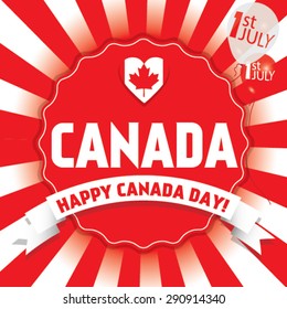 Happy Canada Day first of July. Vector modern stylish card illustration. 