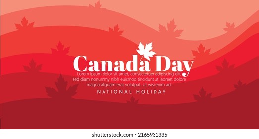 Happy Canada Day, Canada flag on white background for the national day of Canada celebration