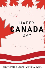 Happy canada day graphic with maple leaves background
